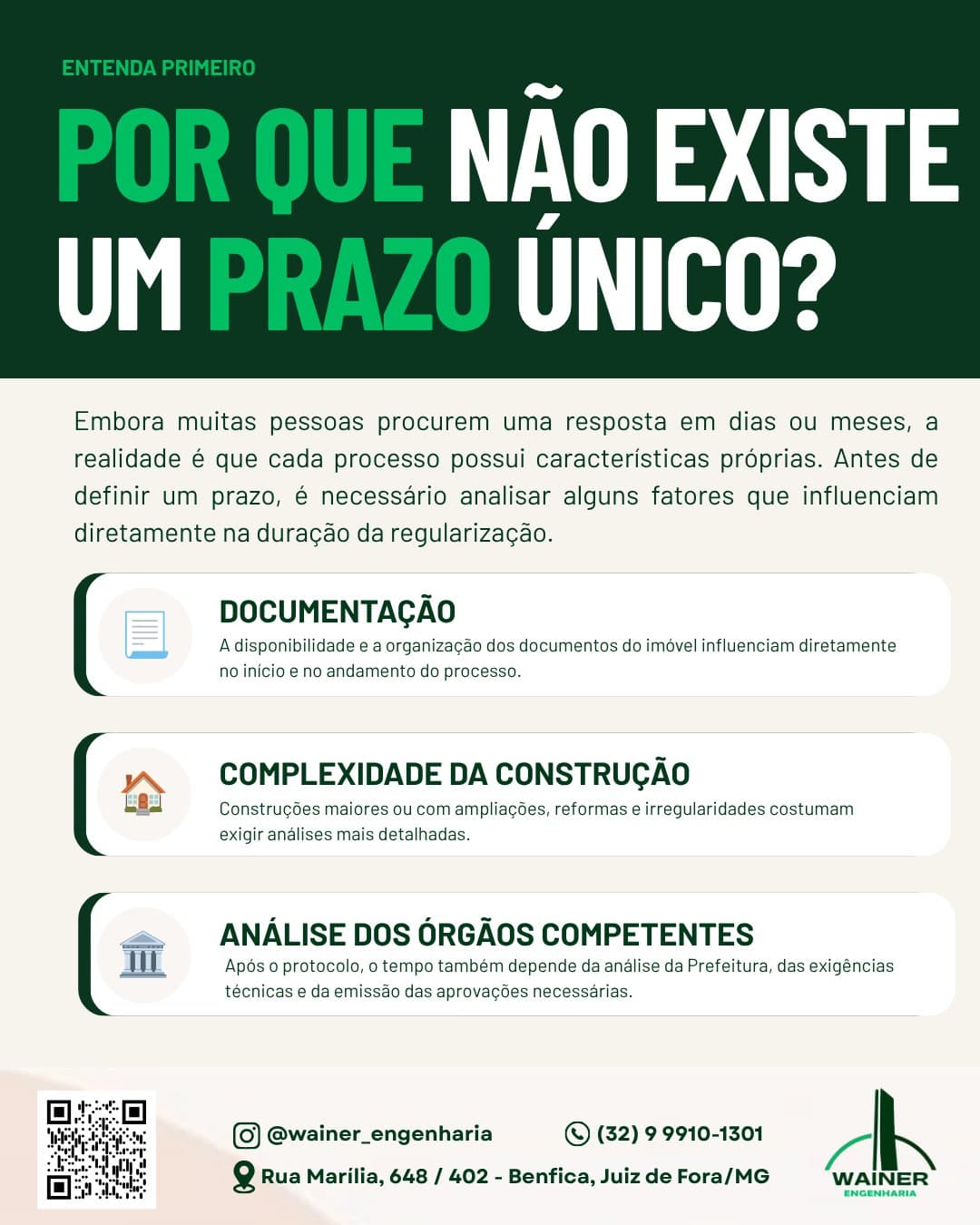 Por que não existe um prazo único? Três fatores influenciam a duração da regularização: a documentação do imóvel, a complexidade da construção e a análise dos órgãos competentes após o protocolo.