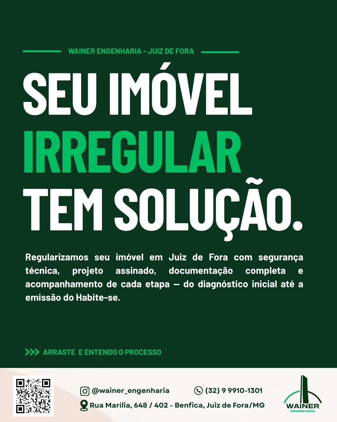 Seu imóvel irregular tem solução. Regularizamos seu imóvel em Juiz de Fora com segurança técnica, projeto assinado, documentação completa e acompanhamento de cada etapa — do diagnóstico inicial até a emissão do Habite-se.